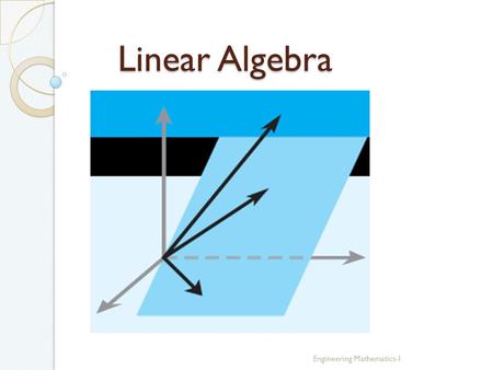 Linear Algebra Engineering Mathematics-I. Linear Systems in Two Unknowns Engineering Mathematics-I.