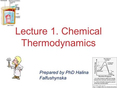 Chemical Thermodynamics Lecture 1. Chemical Thermodynamics Prepared by PhD Halina Falfushynska.