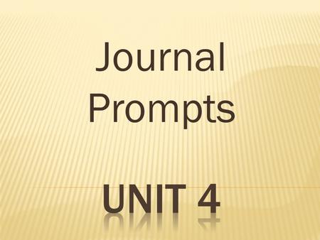 Journal Prompts. “Seven Spools of Thread” Write about someone you get along with well. Explain why you get along so well.