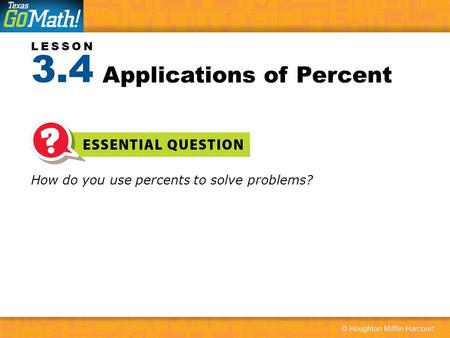 Applications of Percent