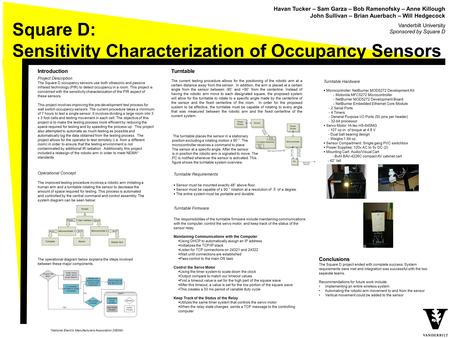 Project Description The Square D occupancy sensors use both ultrasonic and passive infrared technology (PIR) to detect occupancy in a room. This project.