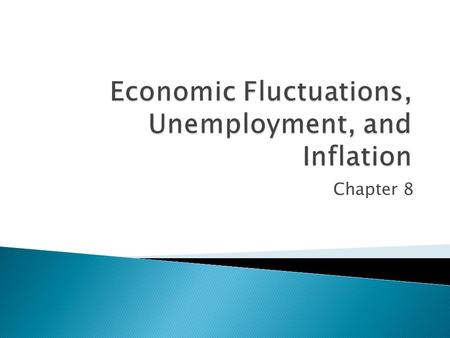 Chapter 8.  Relate fluctuations in GDP to employment and the demand for labor.  Classify unemployment into three categories.  Distinguish the difference.