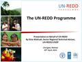 The UN-REDD Programme Presentation on Behalf of UN-REDD By Elsie Attafuah, Senior Regional Technical Adviser, UN-REDD/UNDP Lilongwe, Malawi 29 th April,