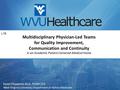 Multidisciplinary Physician-Led Teams for Quality Improvement, Communication and Continuity in an Academic Patient Centered-Medical Home Karen Fitzpatrick,