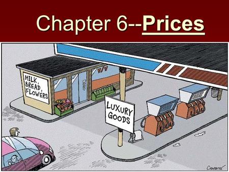 Chapter 6--Prices. Market Equilibrium  The market equilibrium is the point at which the quantity supplied and quantity demanded for a product are equal.