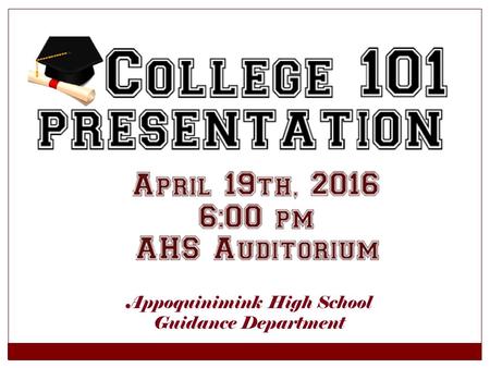 Appoquinimink High School Guidance Department. What is YOUR College Fit?  2-year (Associate’s) or 4-year (Bachelor’s) degree?  In-state vs. out-of-state.