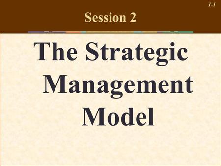 The Strategic Management Model