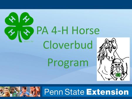 PA 4-H Horse Cloverbud Program. Sterling Buist Equine Extension Specialist 814-863-3657 Bethany Bickel Sterling Buist Donna Grey PA 4-H.