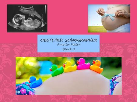 Amelia Foster Block 3. Obstetric Sonographers use ultrasounds to monitor fetal development. They use a wand called a transducer to see the image on the.