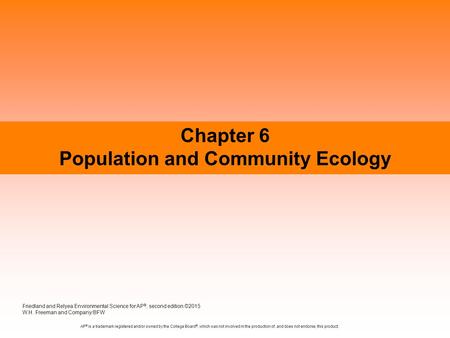 Population and Community Ecology