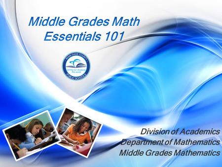 Middle Grades Math Essentials 101