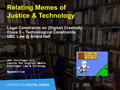 Relating Memes of Justice & Technology Legal Constraints on (Digital) Creativity Class 3 – Technological Constraints UBC Allard Hall Jon Festinger.