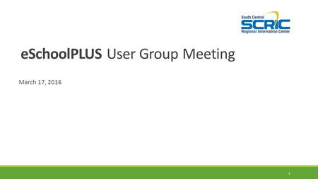 1 eSchoolPLUS User Group Meeting March 17, 2016. 2 Agenda Regional Active Directory Summer Project Schoology Integration with eSchoolPLUS Process for.