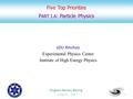 LOU Xinchou Experimental Physics Center Institute of High Energy Physics Five Top Priorities P ART I.A : Particle Physics October 22 ， 2013 Program Review,