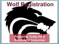 Wolf Registration Preparing Today for a Successful Tomorrow.