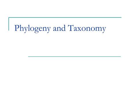 Phylogeny and Taxonomy. Phylogeny and Systematics The evolutionary history of a species or related species Reconstructing phylogeny is done using evidence.