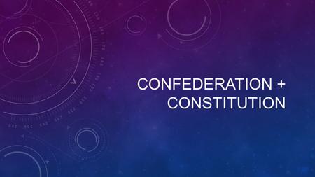 CONFEDERATION + CONSTITUTION. PURSUIT OF EQUALITY “All men created equal” Most states reduced property holding requirements for voting Began to move away.