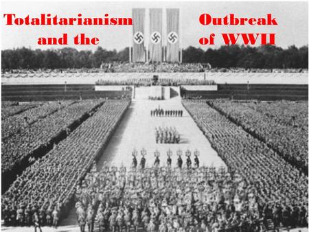 Totalitarianism and the Outbreak of WWII. WWI was not the “war to end all wars” because events from 1919 to 1939 led to another world war The punishing.