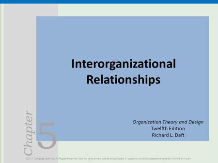 Interorganizational Relationships