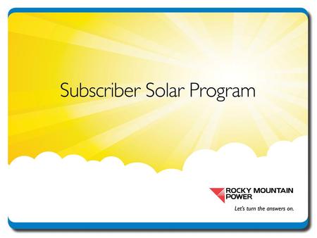 Program Overview Solar resource will be built by j uwi, (pronounced “you-vee”), a developer based out of Boulder, Colorado. Solar farm will be located.