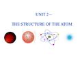 UNIT 2 – THE STRUCTURE OF THE ATOM. 2 Democritus, 400 BC --Matter is made of small, indivisible particles – “atomos” In the 1700’s, scientists making.