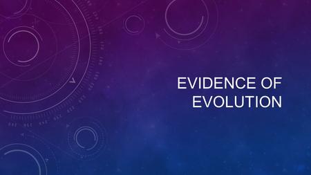 EVIDENCE OF EVOLUTION. EVOLUTION - Evolution is when a population of organisms change over time. -Darwin proposed the idea that evolution happens through.