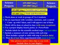 SPI 0807.Inq.1 SPI 0807.Inq.2 Science Projects Science Projects SPI 0807.Inq.1 (Variables and Controls) A) Work alone or work in groups of 2 to 4 students.