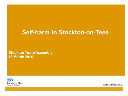 Self-harm in Stockton-on-Tees Stockton Youth Assembly 15 March 2016.