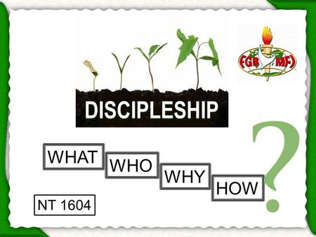 DISCIPLESHIP WHAT WHO WHY HOW NT 1604.