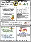 Weekly News Sept. 14-18, 2015 September 17: MES Grand Opening 5:00-6:00 p.m. September 21-25: Scholastic Book Fair at MES September 22: PTSO Meeting and.