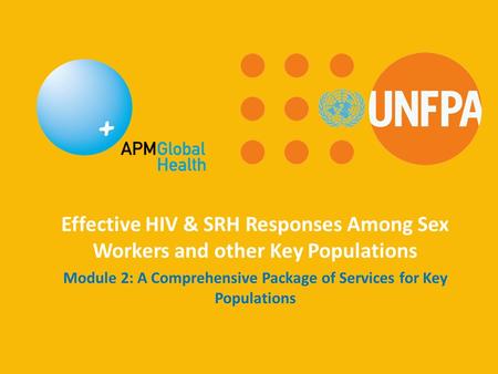 Effective HIV & SRH Responses Among Sex Workers and other Key Populations Module 2: A Comprehensive Package of Services for Key Populations.