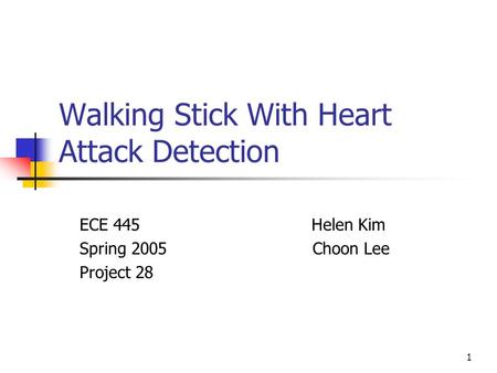 Walking Stick With Heart Attack Detection