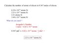 Calculate the number of atoms of silicon in moles of silicon.