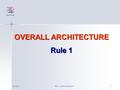 OVERALL ARCHITECTURE Rule 1 22.10.121ROO - Overall Architecture.