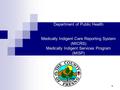 Department of Public Health Medically Indigent Care Reporting System (MICRS) Medically Indigent Services Program (MISP) 1.