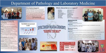 Department of Pathology and Laboratory Medicine Strong Memorial Hospital SMS Visit Registration: Register patient visits using FLOWCAST Log: Log all tests.