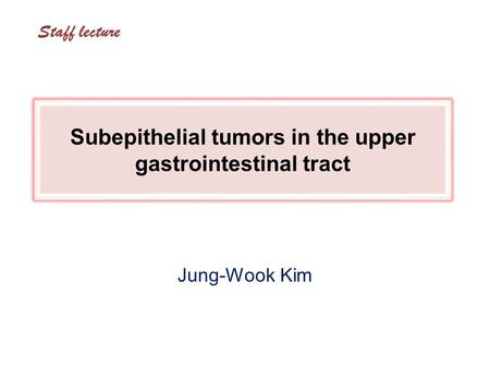 Subepithelial tumors in the upper gastrointestinal tract