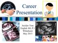 Career Presentation Jocelyn Tran English 8H, P.1 Whitehurst May 2013.