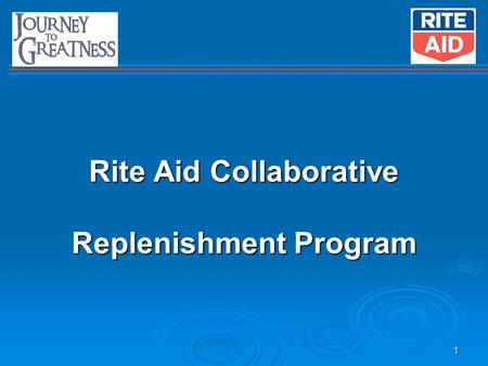 1 Rite Aid Collaborative Replenishment Program. 2 The Mission of CPFR  The mission of CPFR  is to change the relationship paradigm between trading partners.