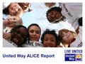 United Way ALICE Report. 2 ALICE Threshold: Survival Budget Housing – below average size and cost including utilities Childcare – the cheapest legal home-