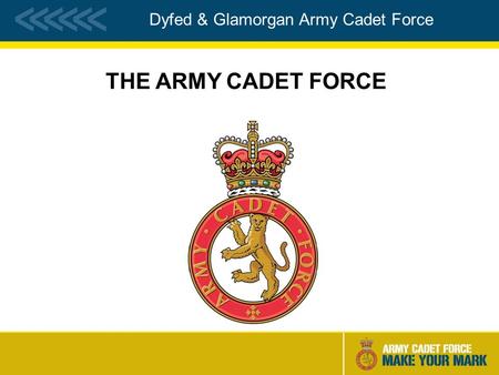 Dyfed & Glamorgan Army Cadet Force THE ARMY CADET FORCE.