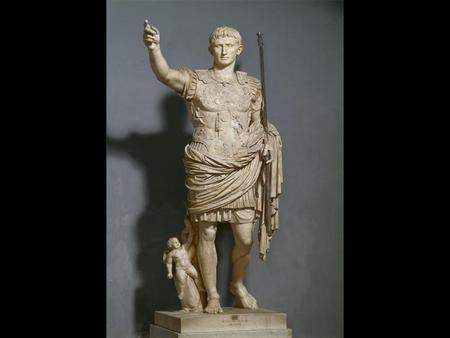 Augustus as Imperator (Augustus of Primaporta) Date early 1st century CE copy of an bronze original of ca. 20 BCE Material marble Measurements 6' 8 Style.