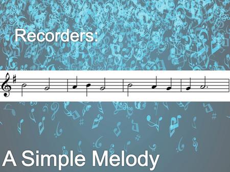 When we sing a simple melody And we blend our notes together, It makes something more of you & me, When we sing together. When we sing a simple.