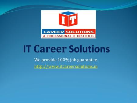 We provide 100% job guarantee.