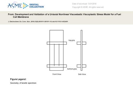 Date of download: 5/31/2016 Copyright © ASME. All rights reserved. From: Development and Validation of a Uniaxial Nonlinear Viscoelastic Viscoplastic Stress.