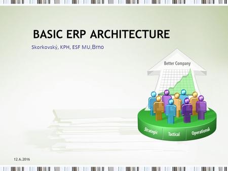 12.6.2016 BASIC ERP ARCHITECTURE Skorkovský, KPH, ESF MU,Brno.