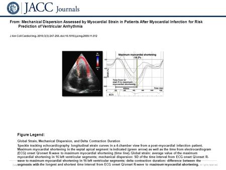 Date of download: 5/31/2016 Copyright © The American College of Cardiology. All rights reserved. From: Mechanical Dispersion Assessed by Myocardial Strain.