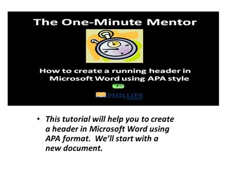 This tutorial will help you to create a header in Microsoft Word using APA format. We’ll start with a new document.