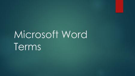 Microsoft Word Terms.