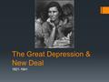 The Great Depression & New Deal 1921-1941. Causes of the Great Depression  Extreme wealth inequalities  Ballooning stock market  Over reliance on unprotected.